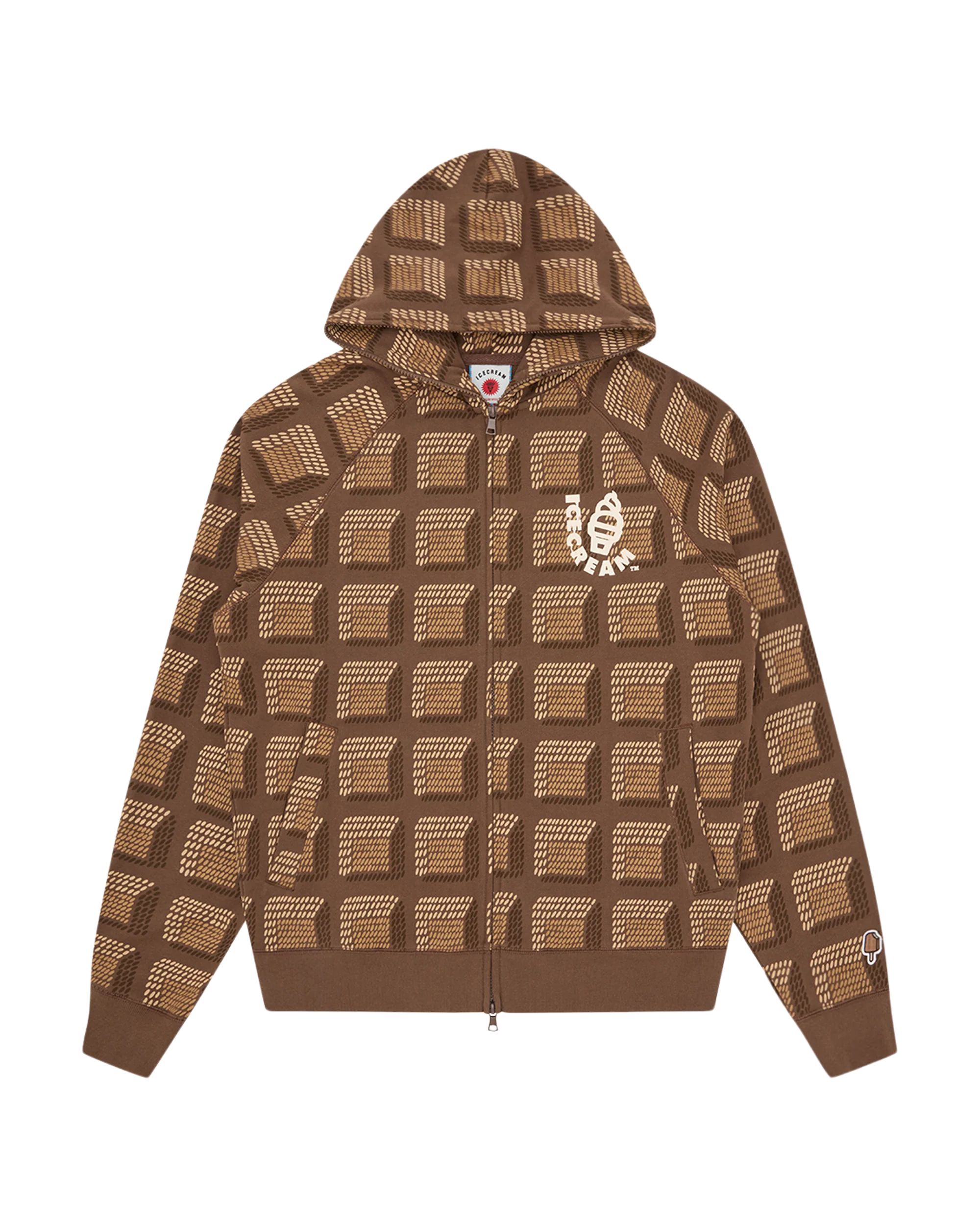 Chocolate Waffle Zip Through Hood