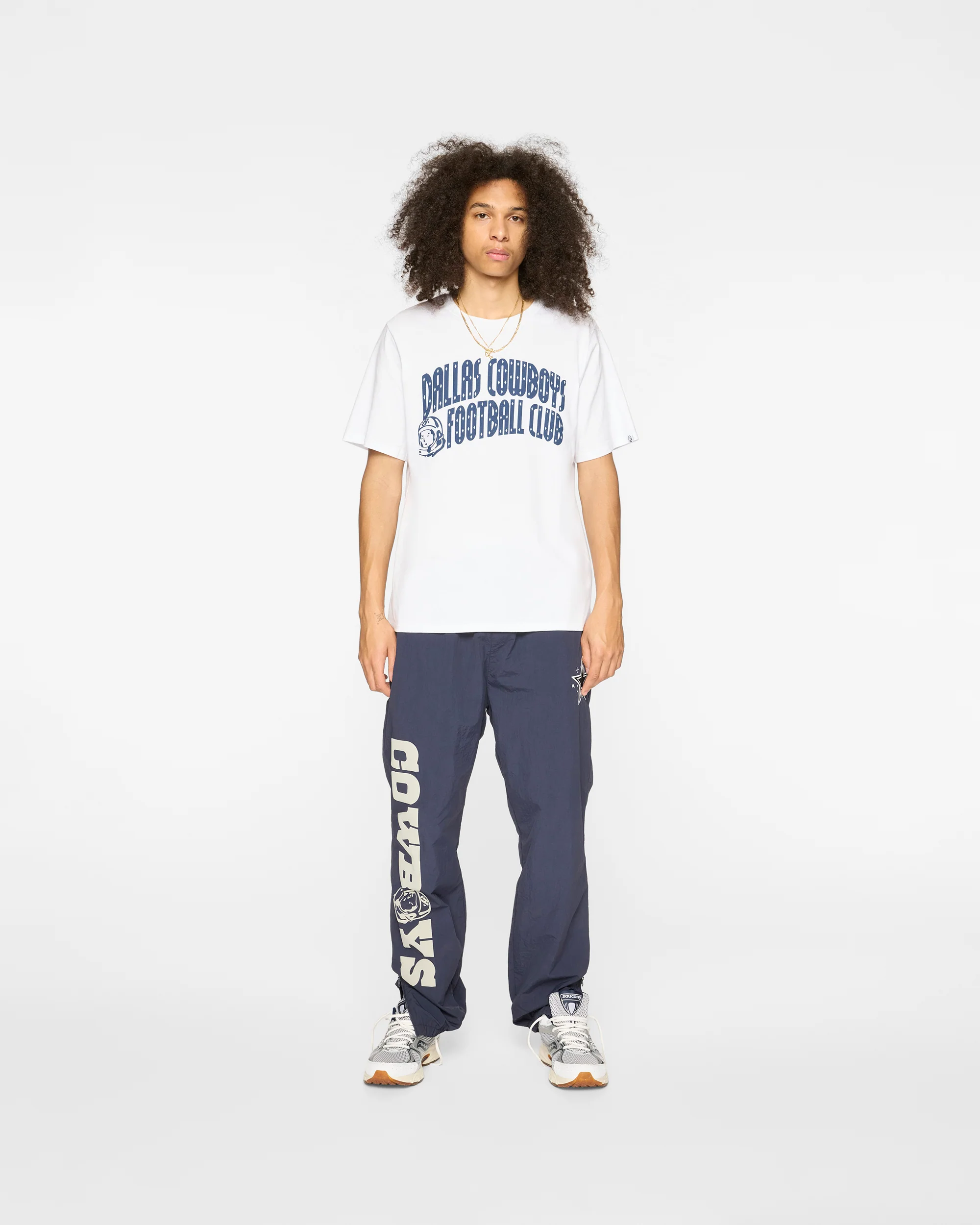 Dallas Cowboys Curve Logo SS White Tee - Image 3