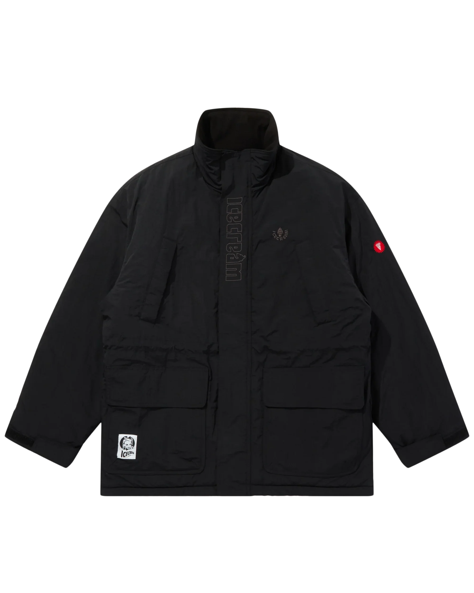Embroidered Logo Nylon Coat