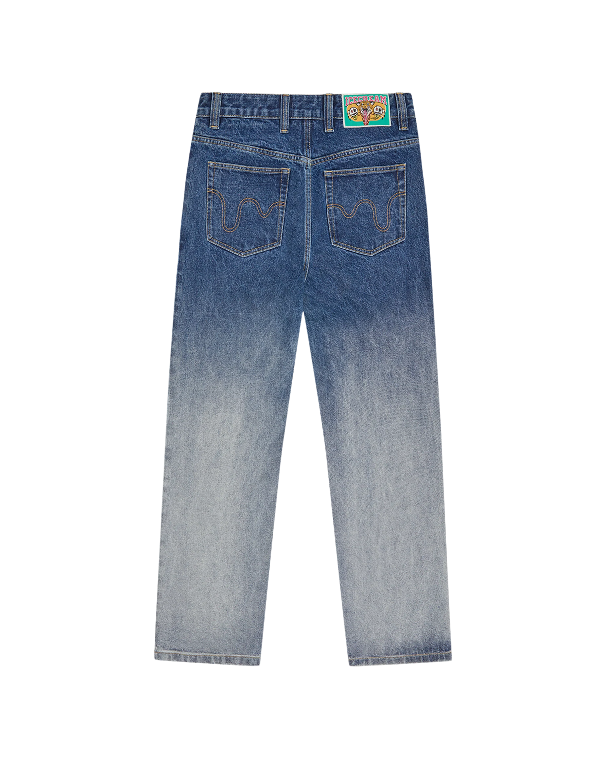 Fade Out Running Dog Double Scoop Denim Pants - Image 2