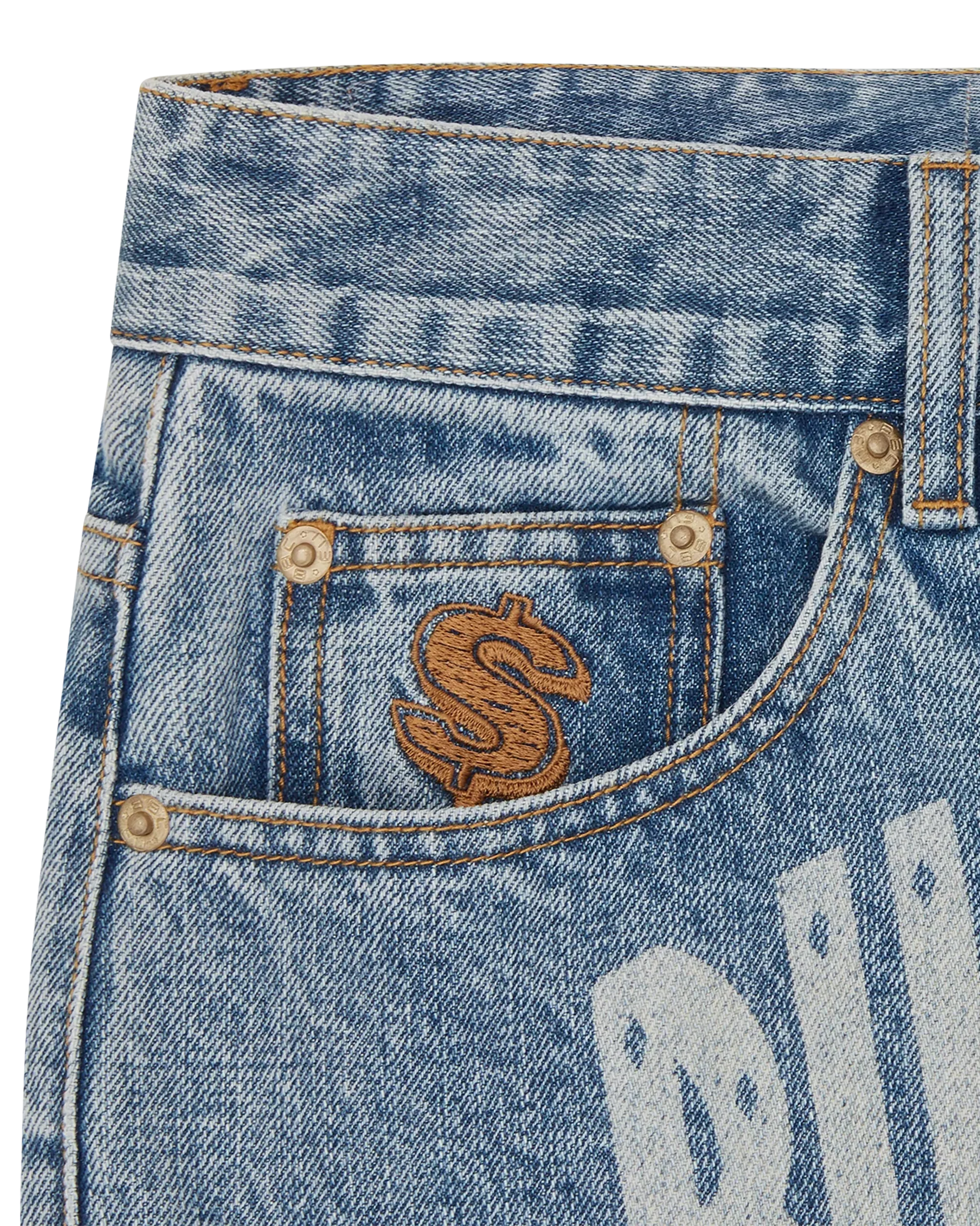 Faded Arch Logo Denim Pants - Image 4