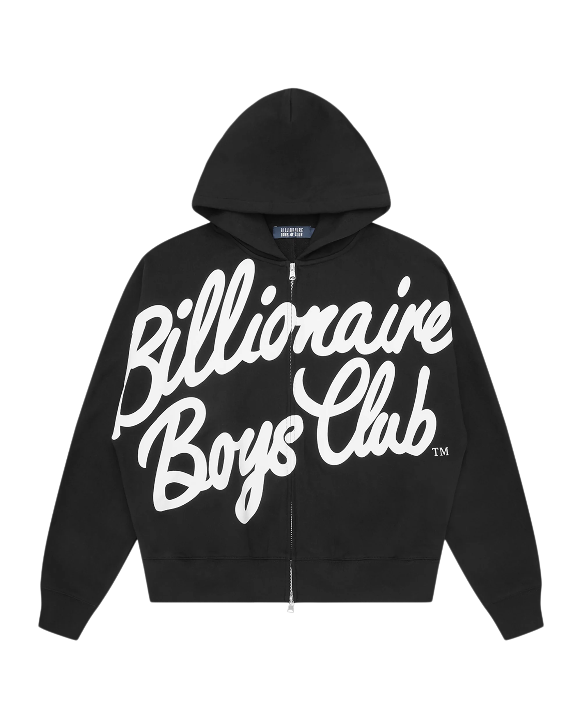 Large Script Logo Zip Through Hood