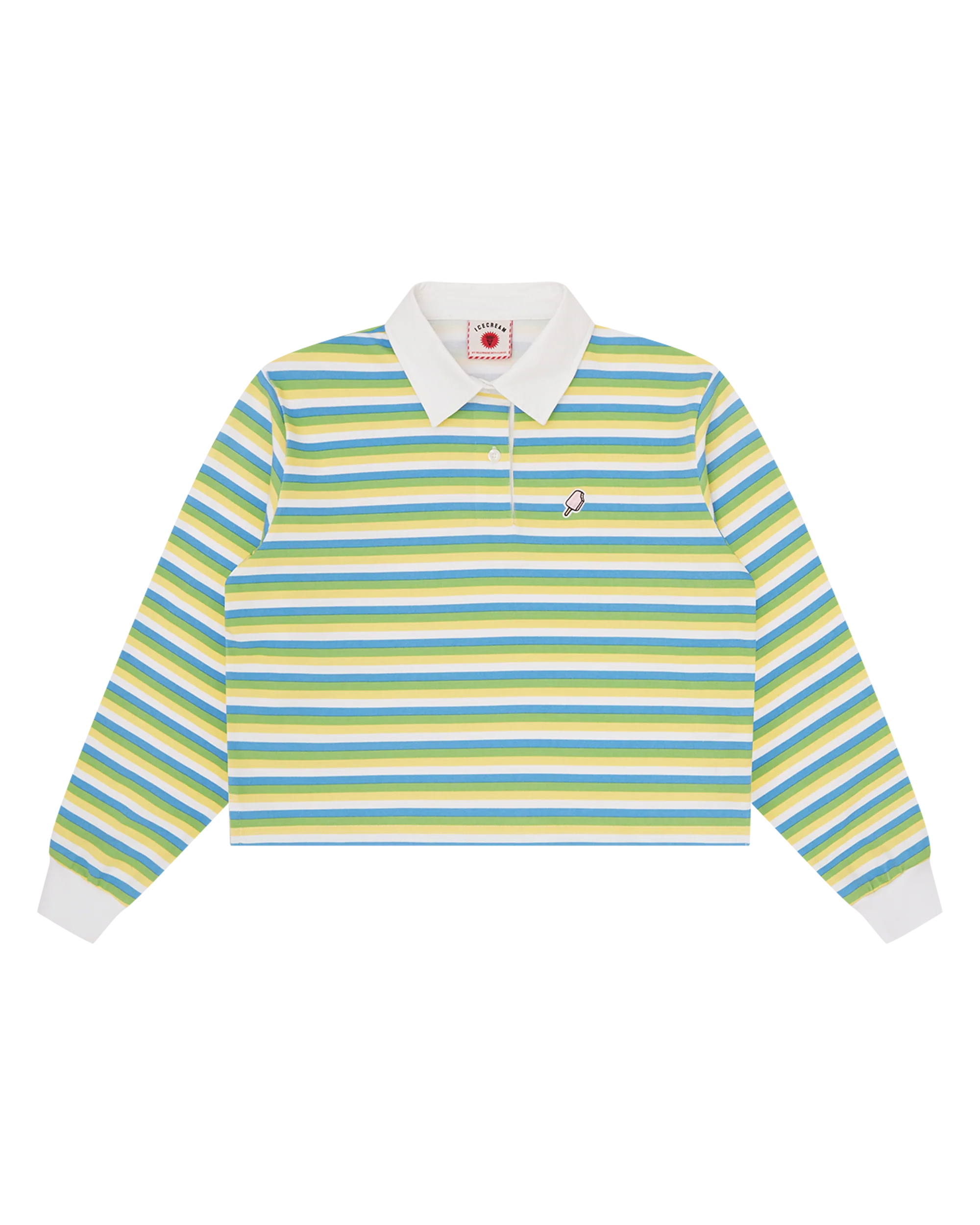 Womens Popsicle Striped Cropped Rugby Shirt