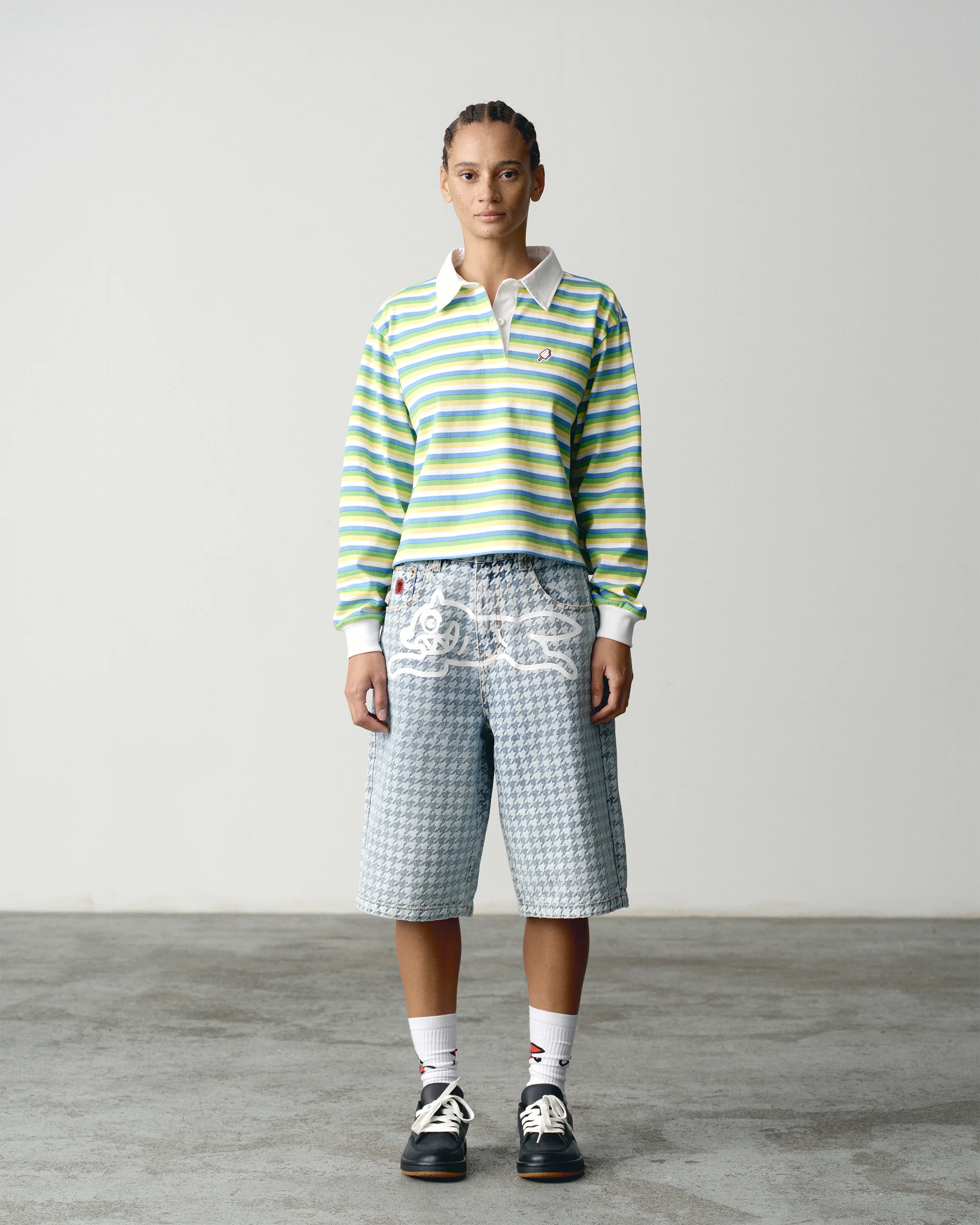 Womens Popsicle Striped Cropped Rugby Shirt - Image 2