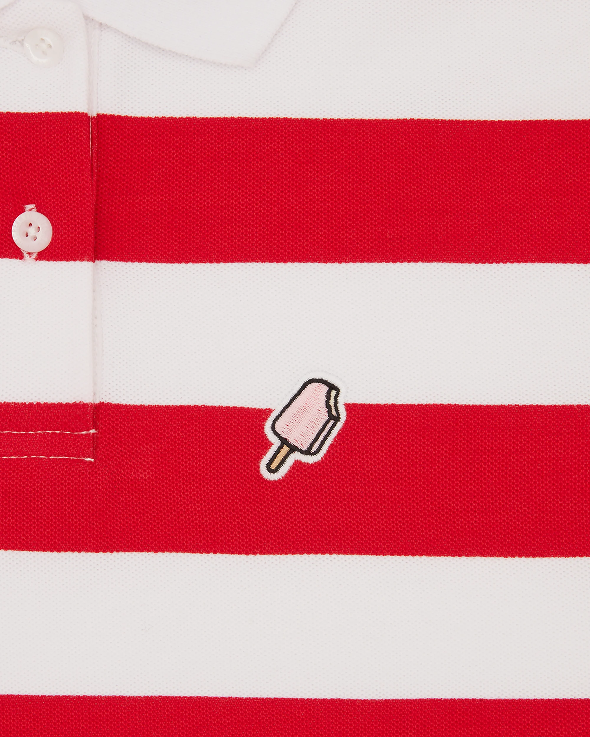 Womens Popsicle Striped Polo Shirt - Image 3